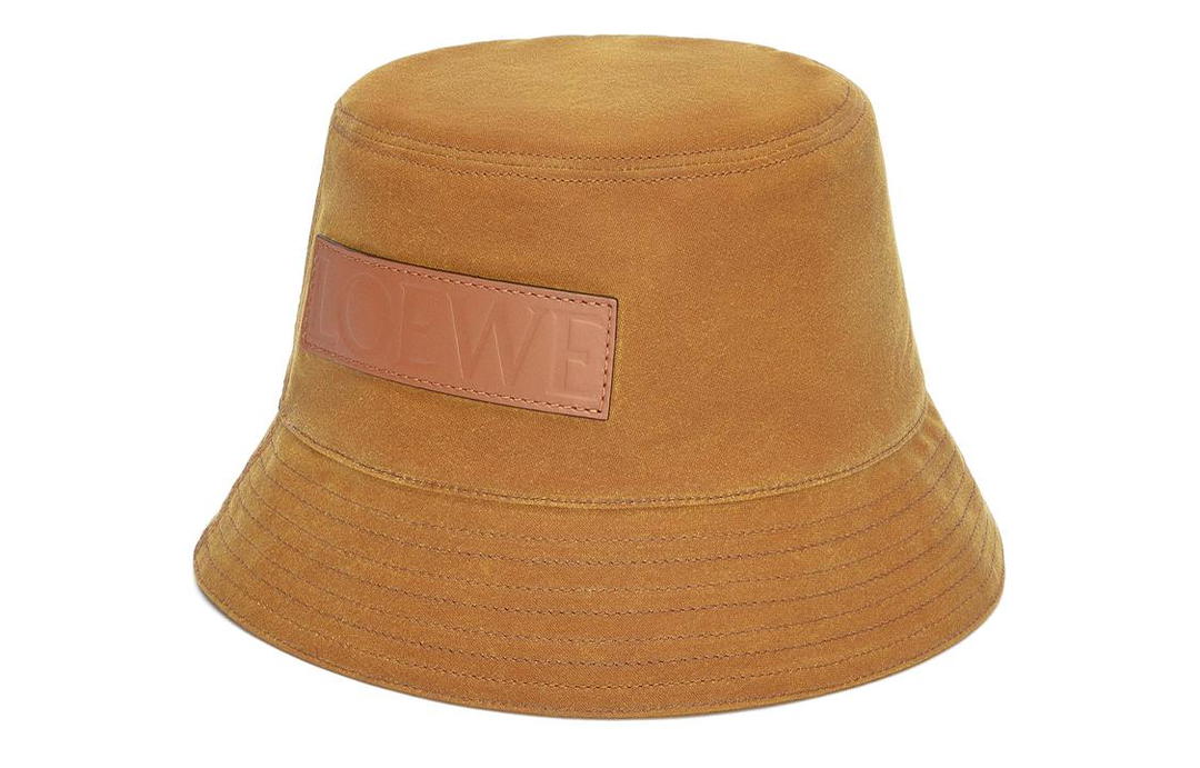 Loewe Loewe Cotton Canvas Calfskin Bucket Hats Women's Brown