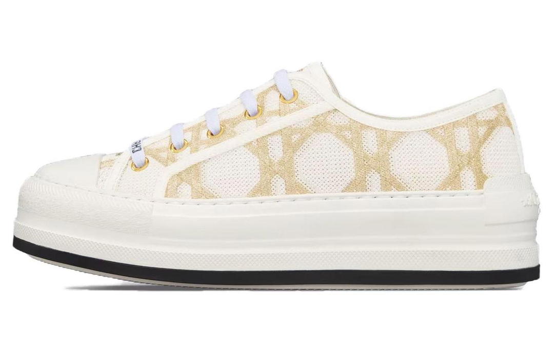 Dior Dior Walk'n'Dior Low-Top Skateboard Shoes Women's White Gold