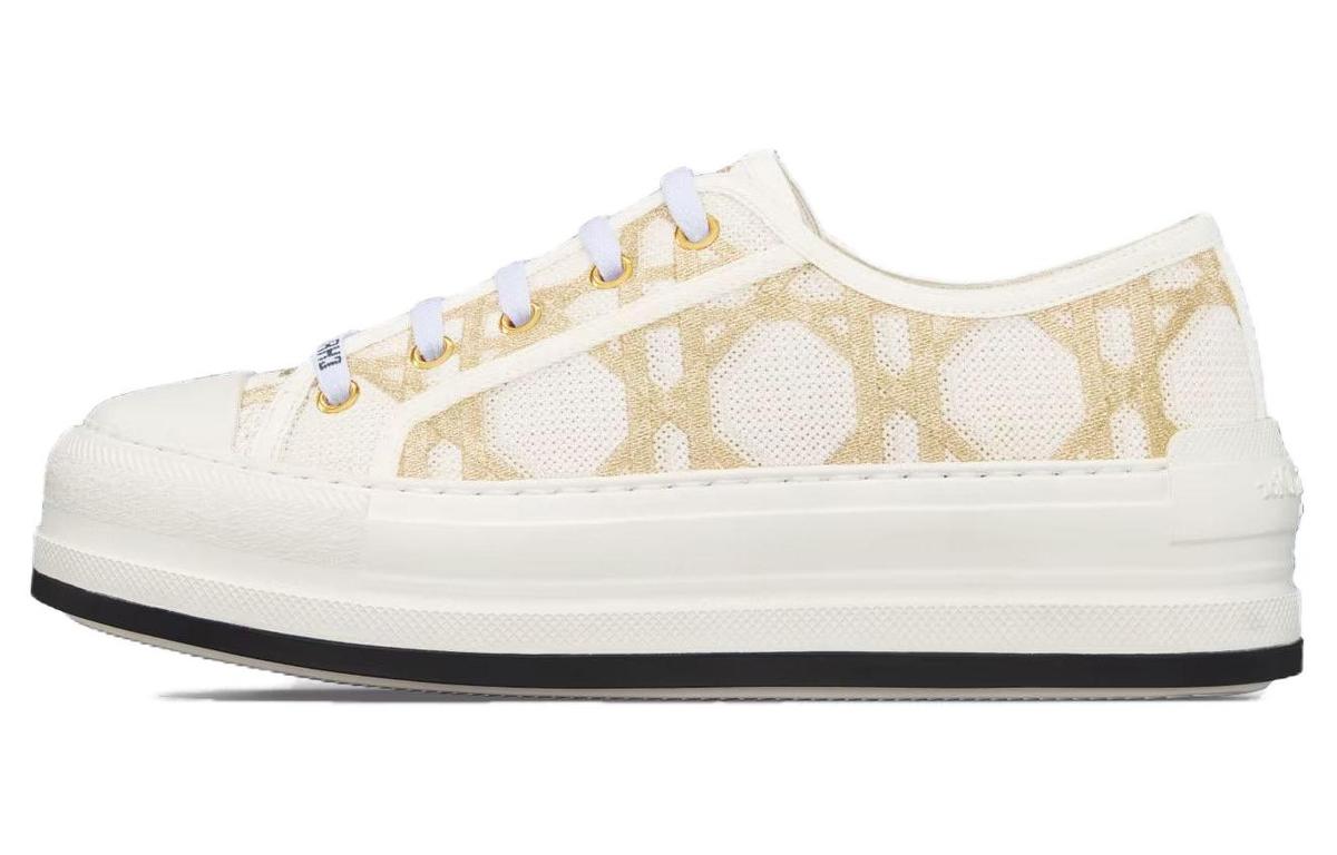 Dior Dior Walk'n'Dior Low-Top Skateboard Shoes Women's White Gold