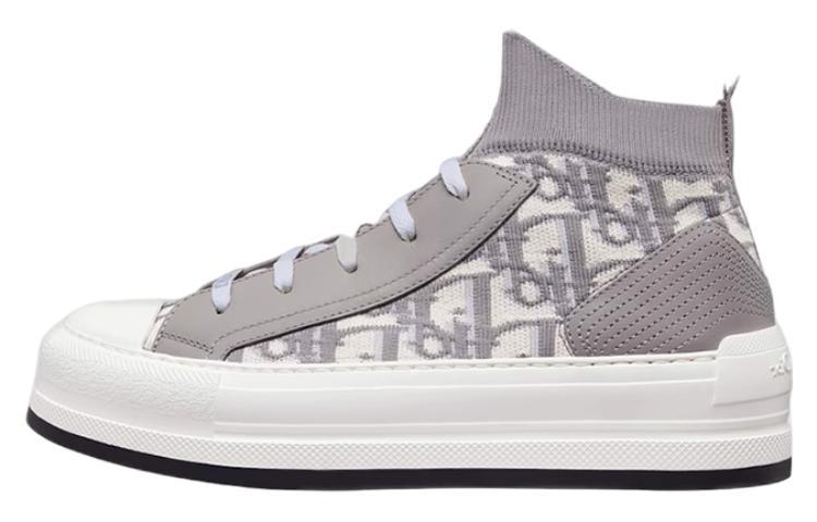 Dior Dior Walk'n'Dior Platform Shoes Slip Resistant Mid Top Skateboard Shoes Women's Gray