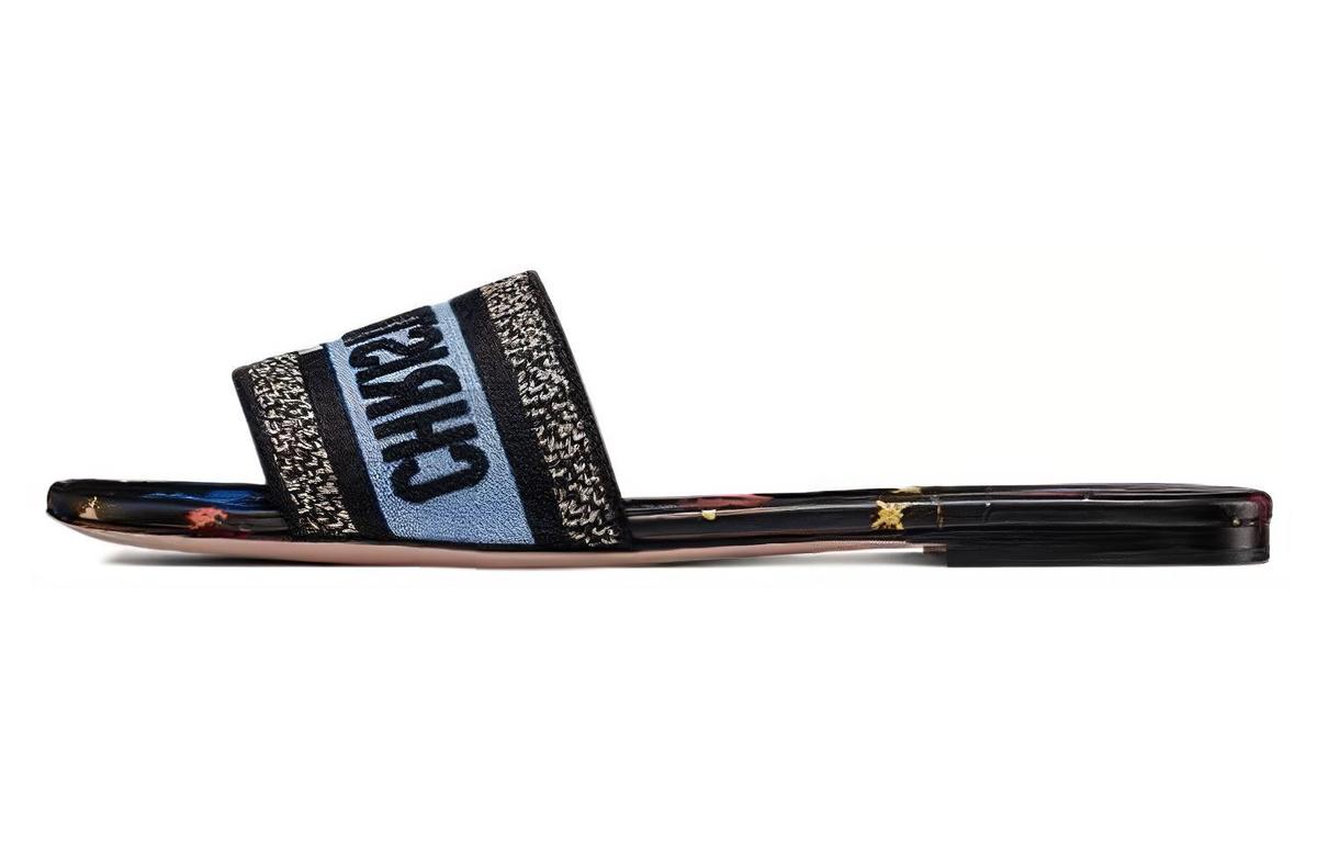 Dior Dior Dway Slide Sandals Black Multicolor Women's