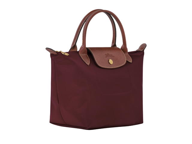 Longchamp Longchamp Le Pliage Original S Handbag In Recycled Canvas With Gold Hardware Burgundy - view 2