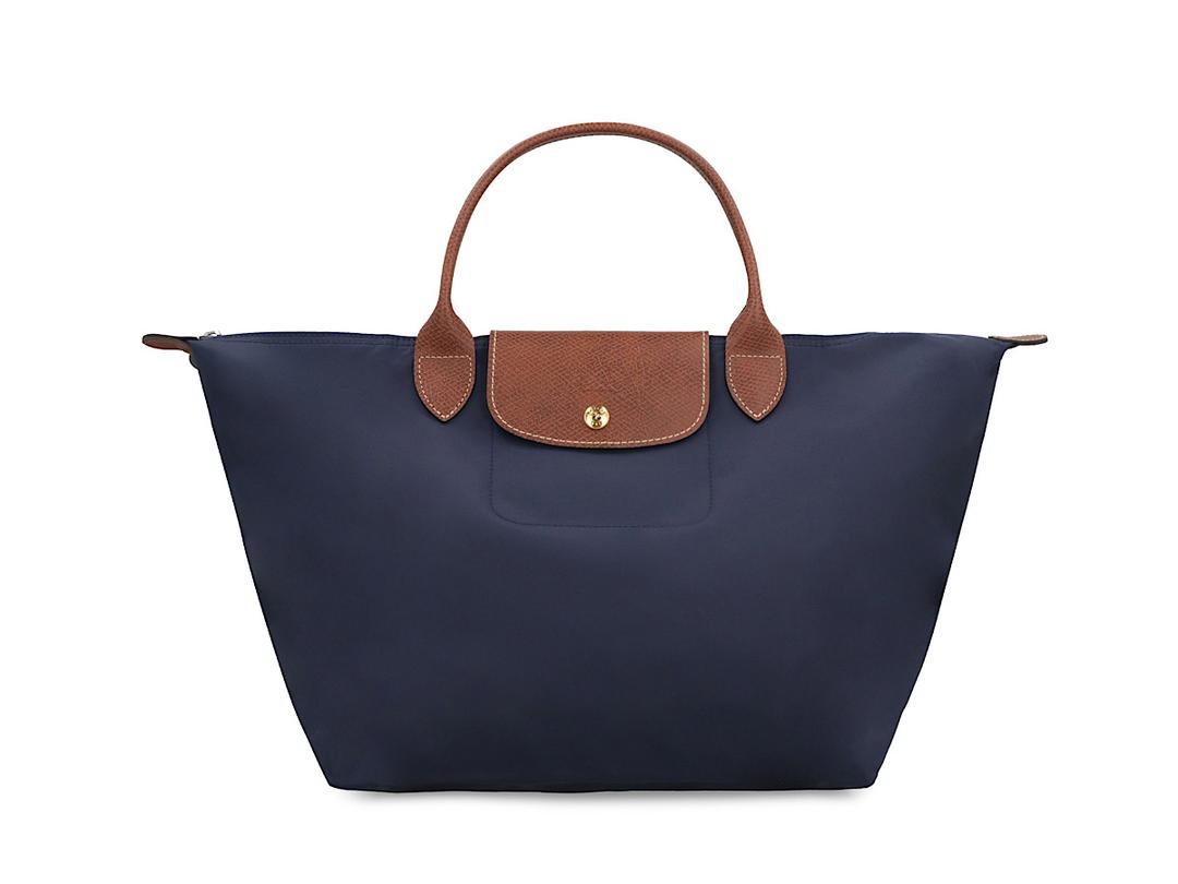 Longchamp Longchamp Marine Le Pliage Original M Bagblue Recycled Polyamide Leather Details