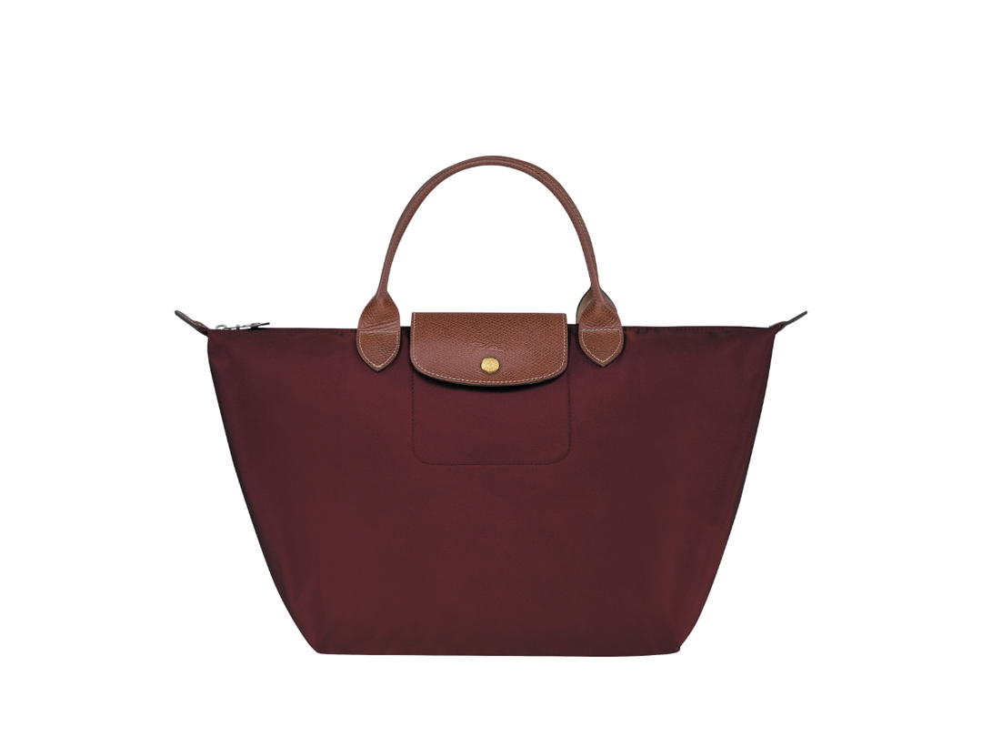 Longchamp Longchamp Le Pliage Original M Handbag In Recycled Canvas With Gold Hardware Burgundy