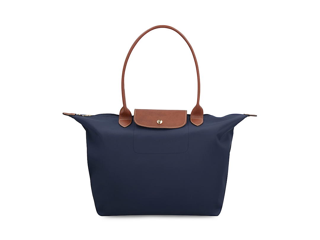 Longchamp Longchamp Le Pliage Original L Tote Bagblue Nylon Cow Hide 100