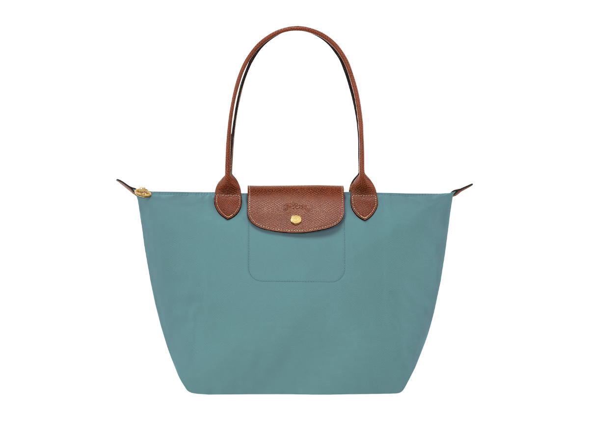 Longchamp Longchamp Le Pliage Original M Tote Bag In Recycled Canvas With Gold Hardware Eucalyptus