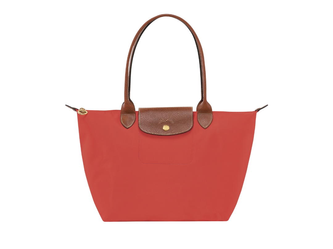 Longchamp Longchamp Le Pliage Original M Tote Bag In Recycled Canvas With Gold Hardware Tomato
