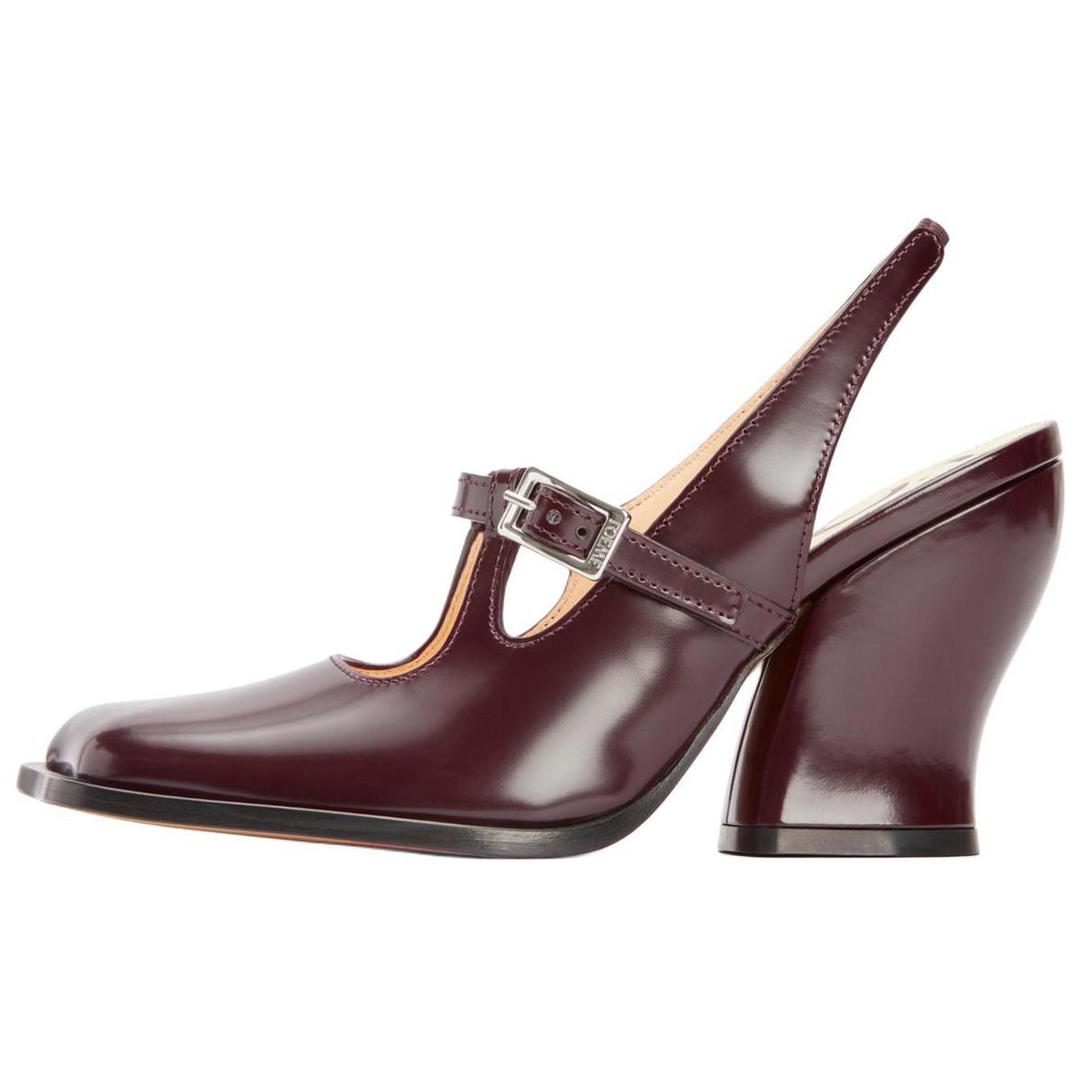 Loewe Loewe Onda Chunky Heel High Heels 9cm Women's Burgundy