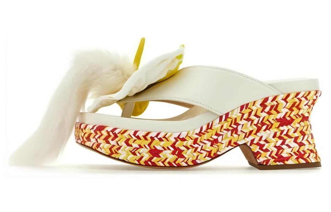 Loewe Loewe Petal Stylish Sandals Women's White Yellow Red