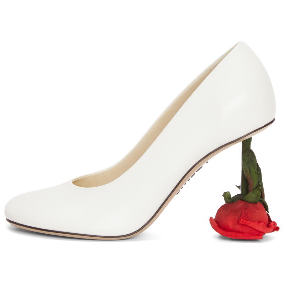 Loewe Loewe Toy Rose Irregular Heel High Heels 9cm Women's White