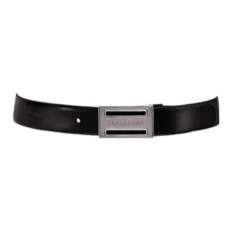 Longchamp Longchamp - Leather Belts Men's Black Width 3.5CM