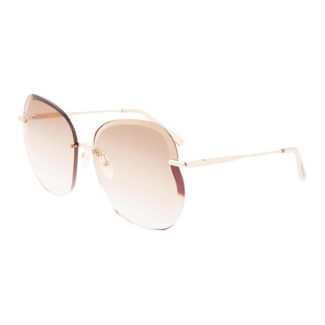Longchamp Longchamp Metal Irregular Shape Sunglasses Women's Gold