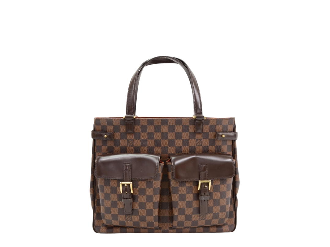 Louis Vuitton Louis Vuitton Damier Ebene Canvas Tote Hand Bag In Gold Hardware With Brown