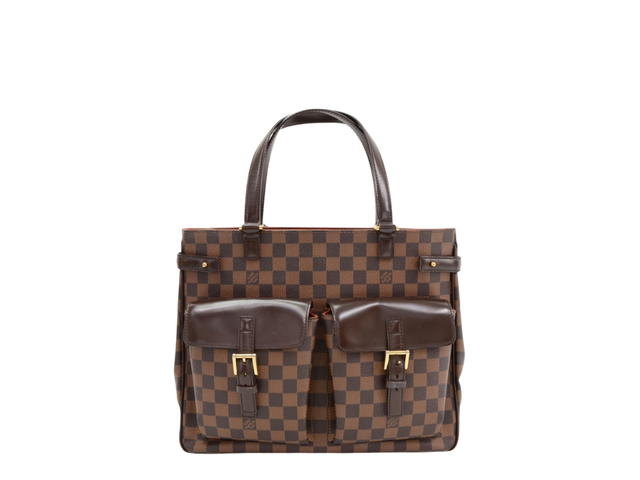 Louis Vuitton Louis Vuitton Damier Ebene Canvas Tote Hand Bag In Gold Hardware With Brown - view 1