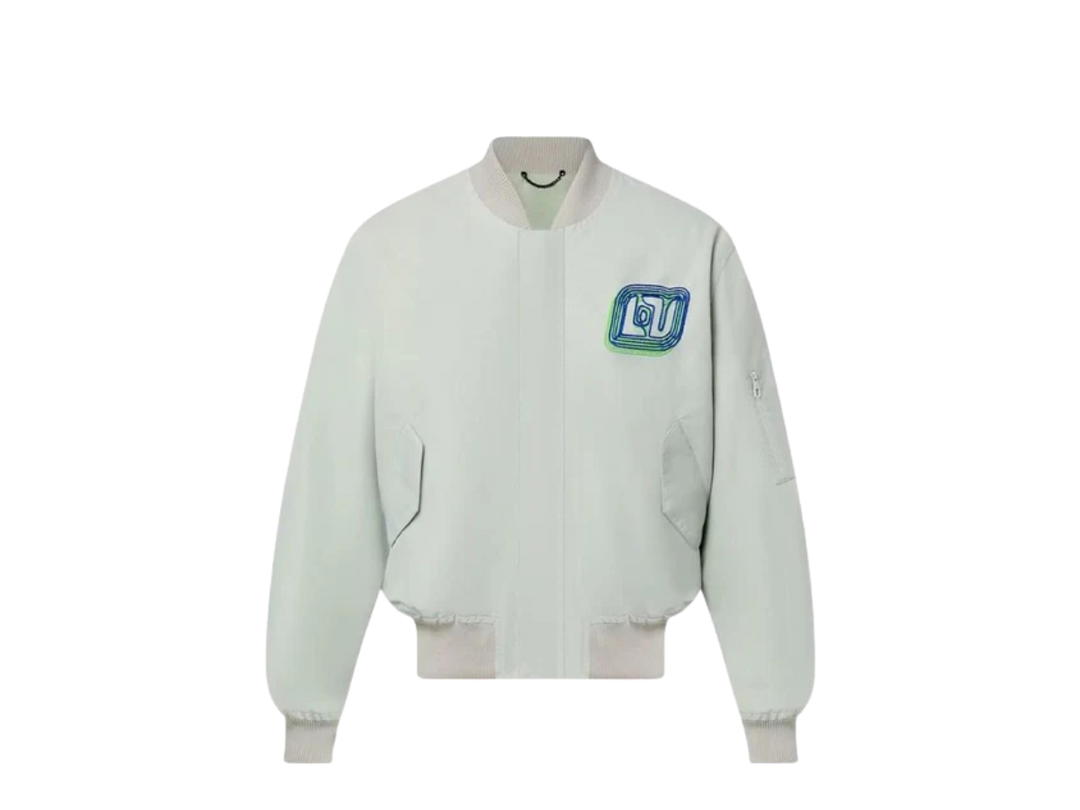 Louis Vuitton Louis Vuitton Embroidered Lightweight Bomber Jacket Light Green