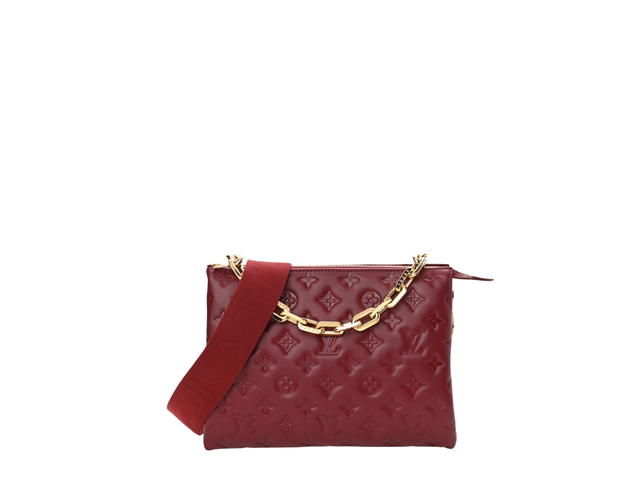 Louis Vuitton Louis Vuitton Coussin Pm In Wine Lambskin Embossed Monogram With Gold Hardware - view 1