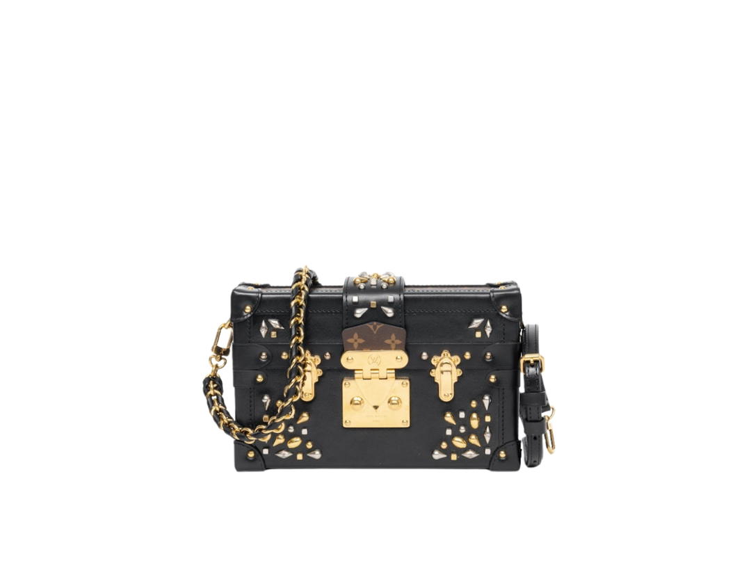 Louis Vuitton Louis Vuitton Monogram Taiga Studded Petite Malle Black