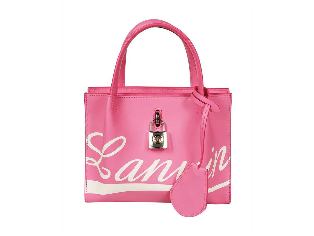 Lanvin Lanvin Logo Print Leather Handbagpink Calf 100