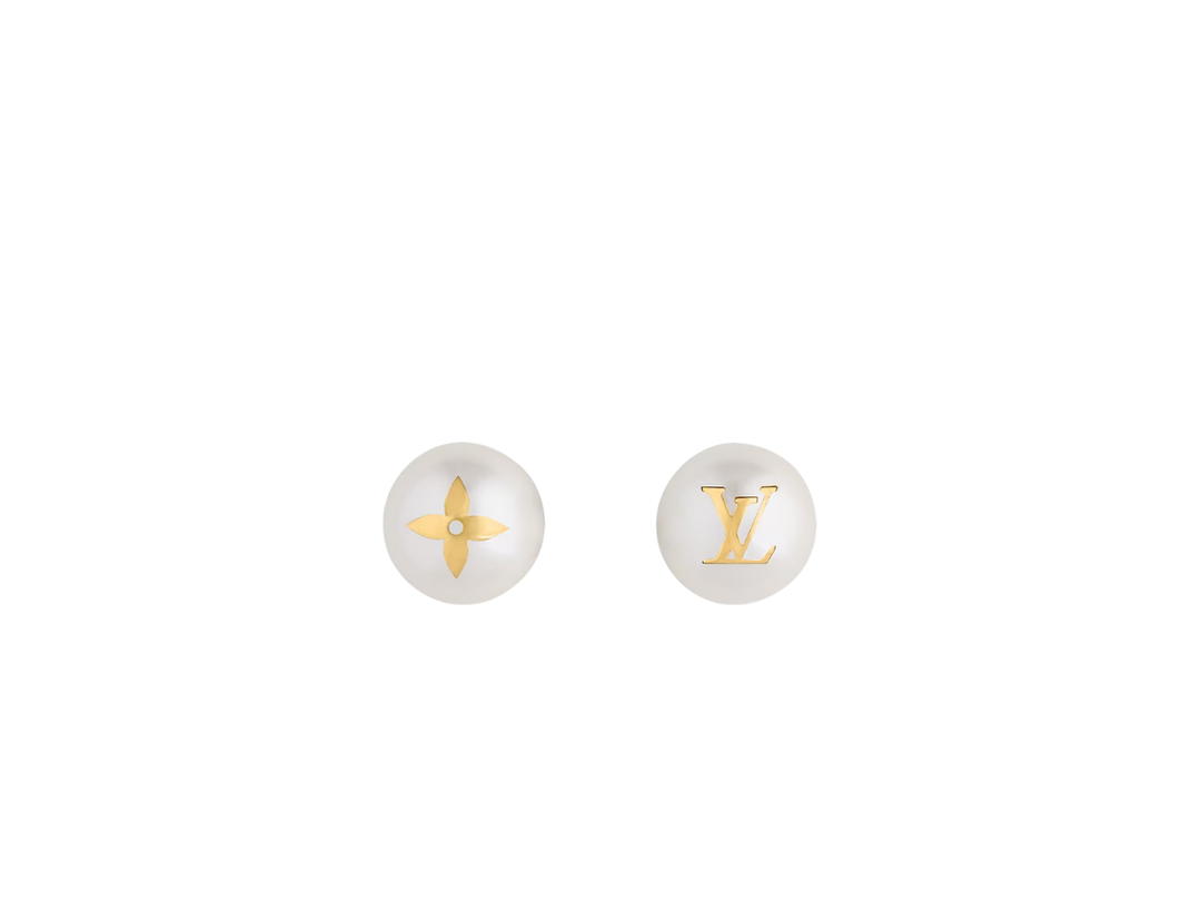 Louis Vuitton Louis Vuitton My Mix Pearl Earrings In White Resin Pearls With Metal With Gold-Color Finish Hardware Gold