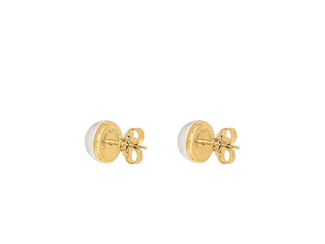 Louis Vuitton Louis Vuitton My Mix Pearl Earrings In White Resin Pearls With Metal With Gold-Color Finish Hardware Gold - view 3