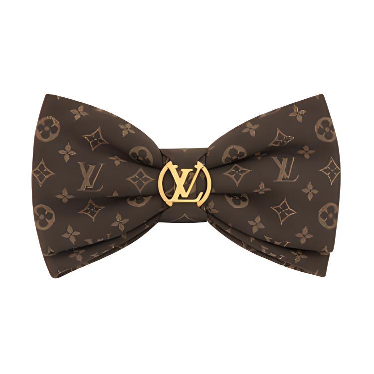 Louis Vuitton Louis Vuitton Canvas Coated Canvas Stainless Steel Metal Parts Metal Hair Clips Women's Brown