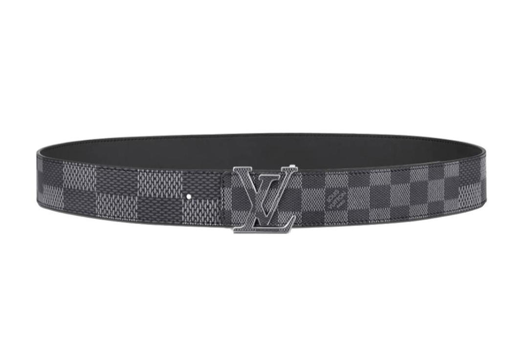 Louis Vuitton Louis Vuitton Cow Leather Belts Men's Dark Gray Width 4cm
