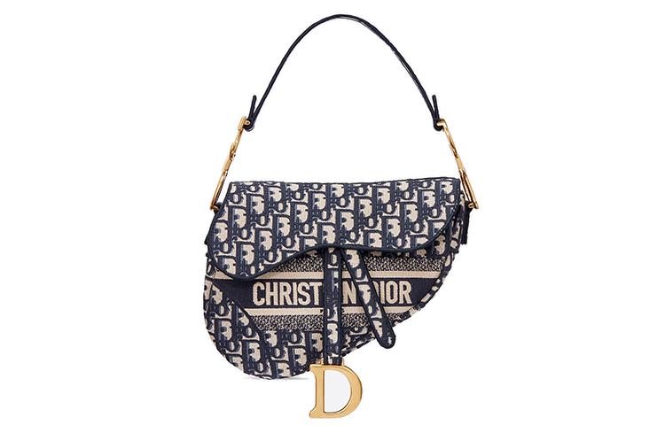 Dior Dior Saddle Bag Blue Dior Oblique Embroidery