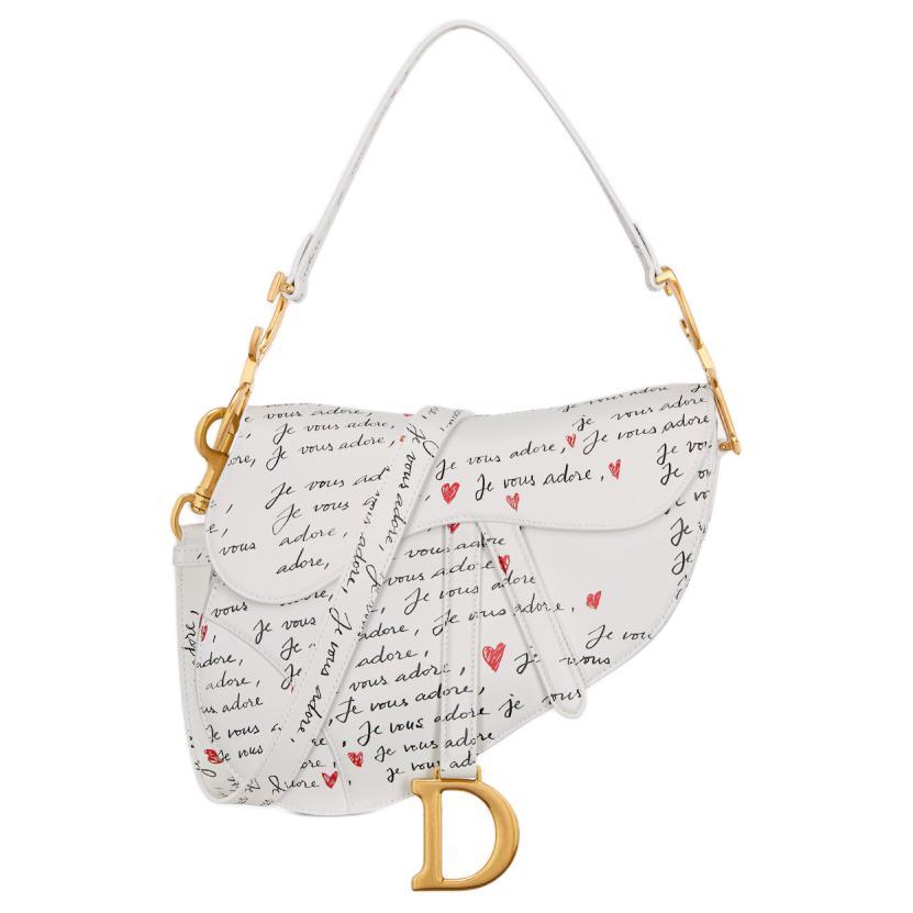 Dior Dior Calfskin Saddle Bag Portable Crossbody Bag Shoulder Bag Women's White