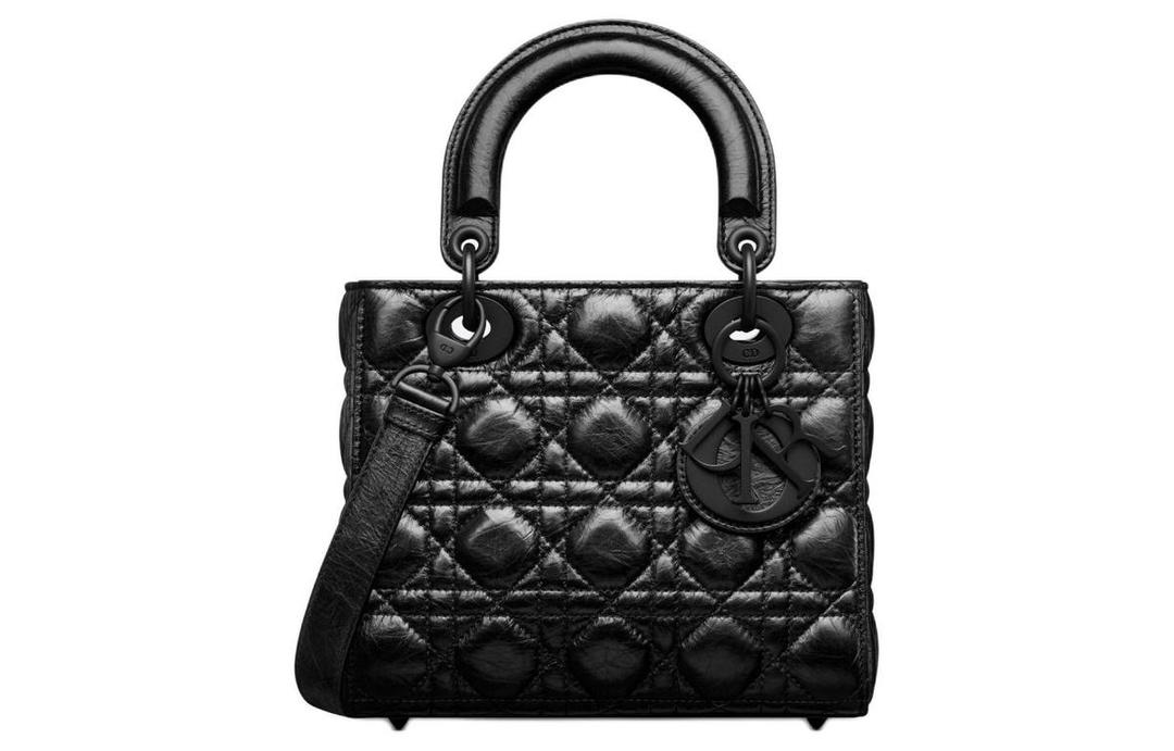 Dior Dior Lady Dior Calfskin Shoulder Bag Crossbody Bag Handbag Small Size Women's Black