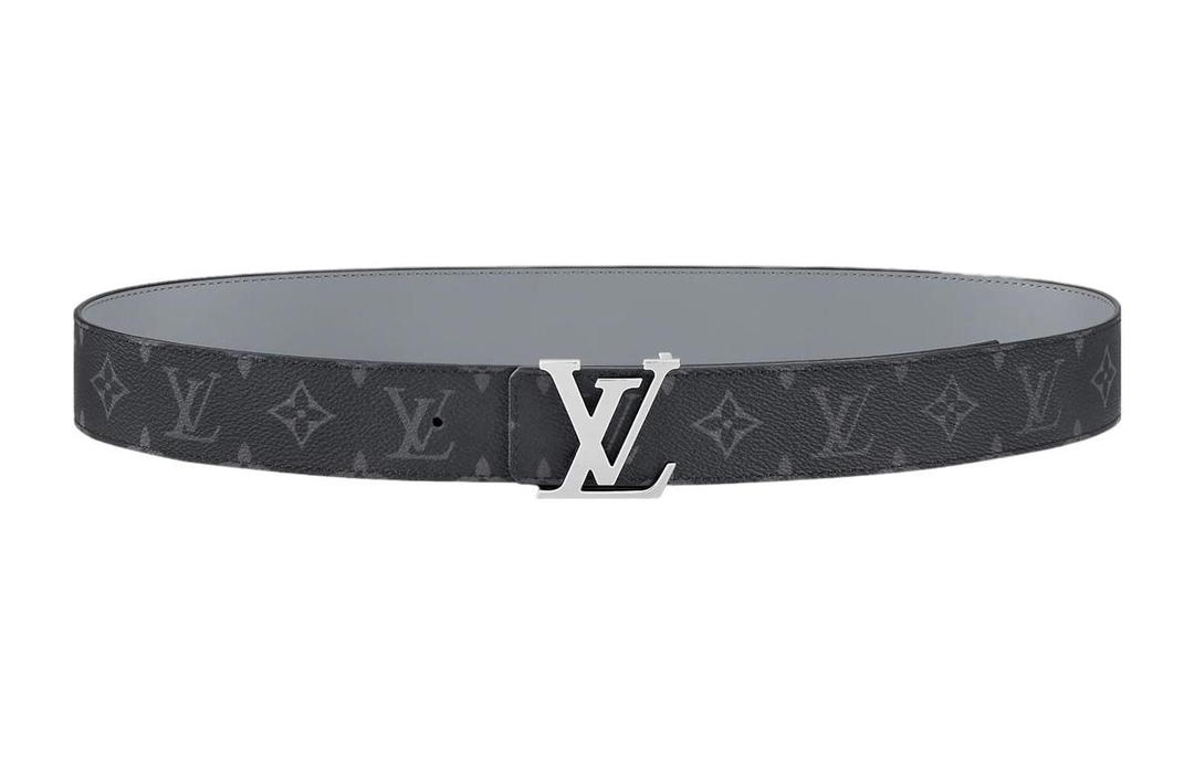Louis Vuitton Louis Vuitton Cow Leather Belts Men's Black/Gray Width: 4cm