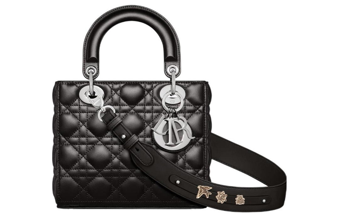 Dior Dior Lady DiorMy ABCDior Lambskin Shoulder Bag Crossbody Bag Handbag Small Size Women's Black