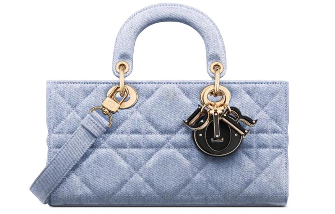 Dior Dior Lady D JOY Denim Lady Dior Bag, Shoulder Bag, Crossbody Bag, Handbag Medium Size Women's Blue