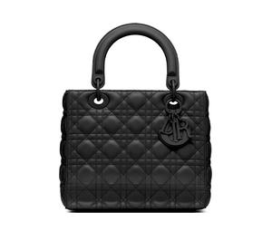 Buy Dior Lady Dior Matte Cow Leather Lady Dior Bag Portable One Shoulder Crossbody Clutch Medium Size Women's Black at Sasom – Authentic and Ready to Ship