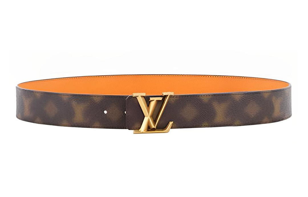 Louis Vuitton Louis Vuitton Leather Belts Men Brown Yellow