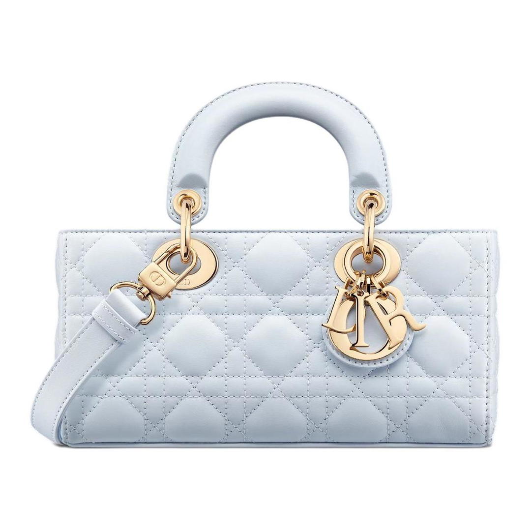 Dior Dior Lady D Joy Lambskin Shoulder Bag, Crossbody Bag, Handbag Small Size Women's Light Blue