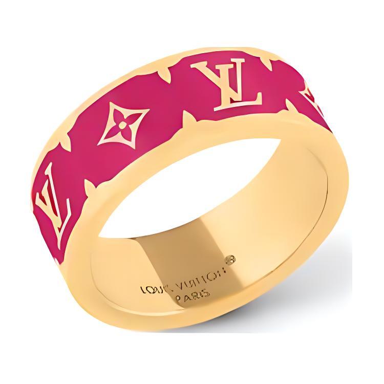 Louis Vuitton Louis Vuitton Metal Rings Unisex Rose Red