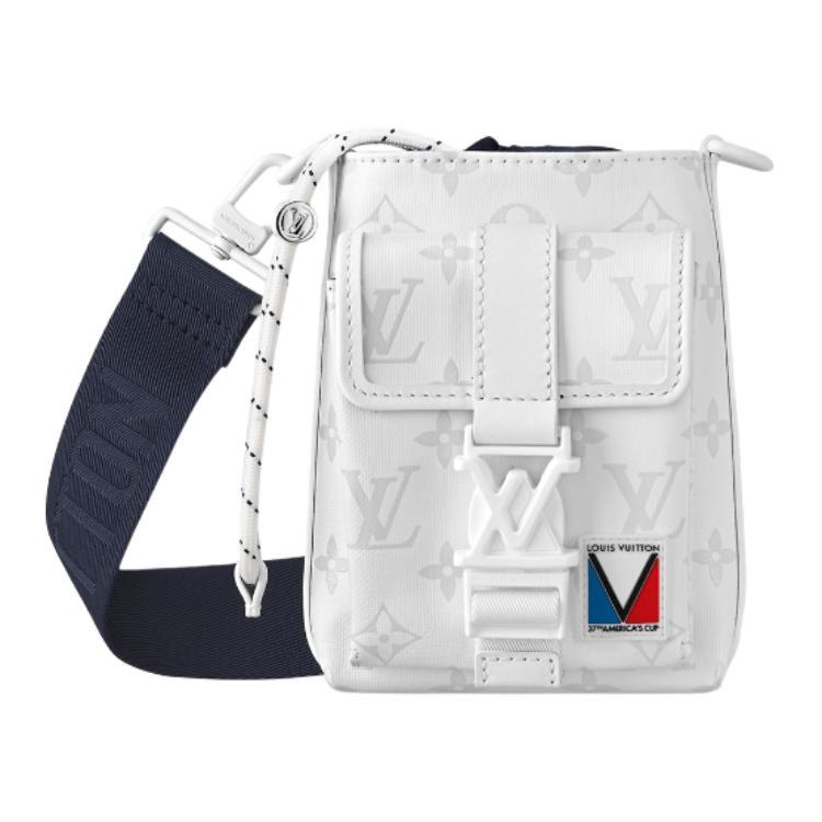 Louis Vuitton Louis Vuitton Copa America Collaboration Leather Trim Shoulder Bag Crossbody Bag Men's White