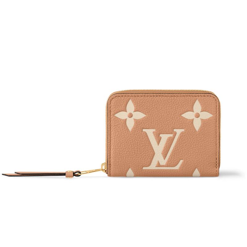 Louis Vuitton Louis Vuitton Zippy Grained Cow Leather Coin Purse Women's Cream