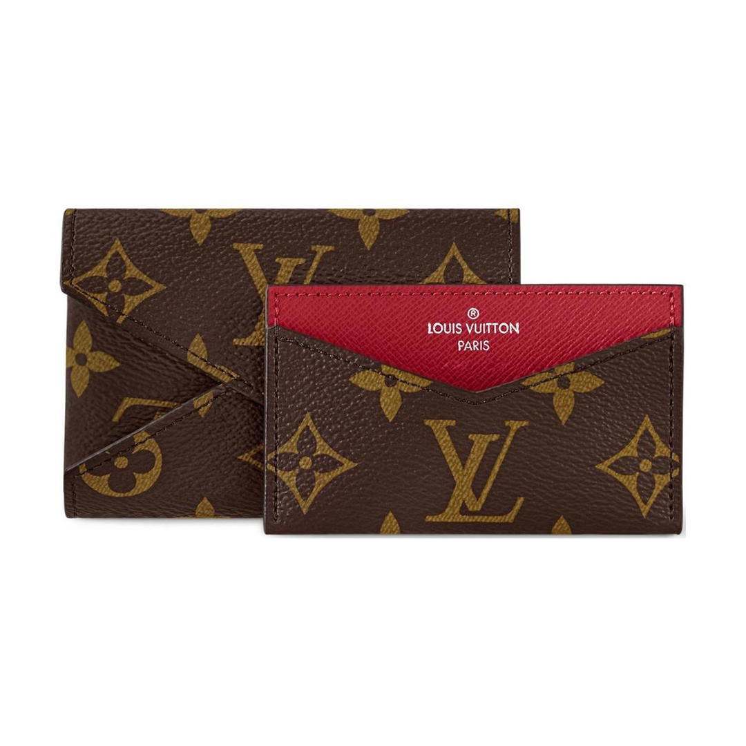 Louis Vuitton Louis Vuitton Kirigami Coated Canvas Coated Canvas Card Holder Women's Deep Red & Brown
