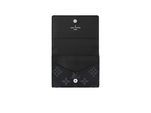 Louis Vuitton Louis Vuitton Envelope Business Card Holder In Monogram Eclipse Canvas With Silver Hardware - view 2
