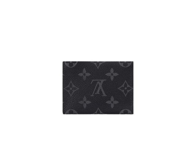 Louis Vuitton Louis Vuitton Envelope Business Card Holder In Monogram Eclipse Canvas With Silver Hardware - view 3