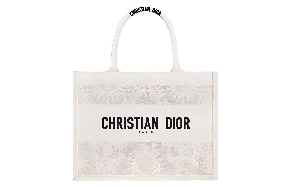 Dior Dior Embroidery Tote Bag, Shopping Bag, Handbag Medium Size Women's White