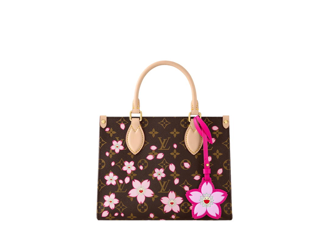Louis Vuitton Louis Vuitton x Takashi Murakami OnTheGo Pm Bag In Cherry Blossom Monogram Canvas With Gold Hardware