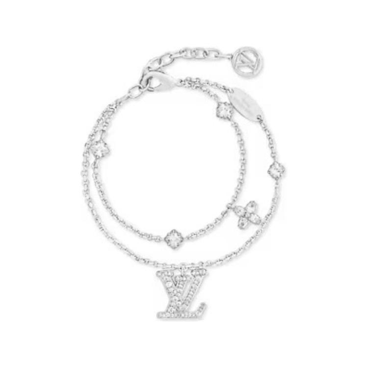 Louis Vuitton Louis Vuitton Metal, Faux Crystal Bracelets Women's Silver