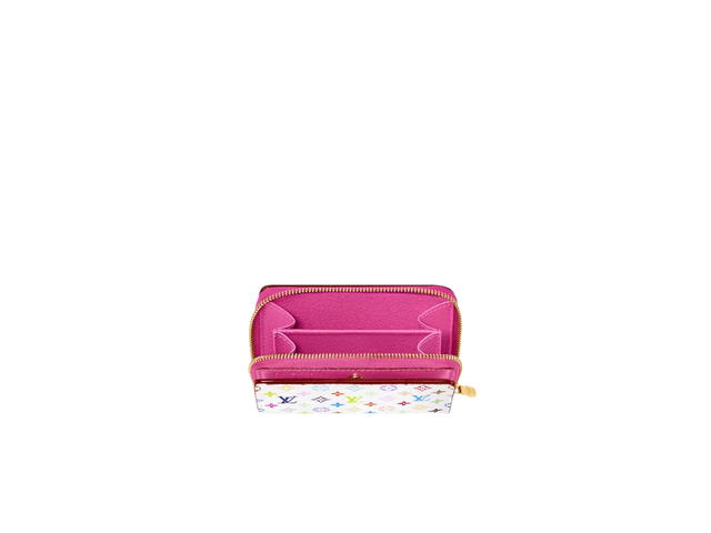 Louis Vuitton Louis Vuitton x Takashi Murakami Portefeuille Lou In Gold Hardware With White Pink - view 2
