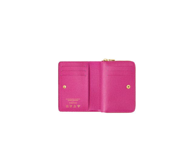 Louis Vuitton Louis Vuitton x Takashi Murakami Portefeuille Lou In Gold Hardware With White Pink - view 3