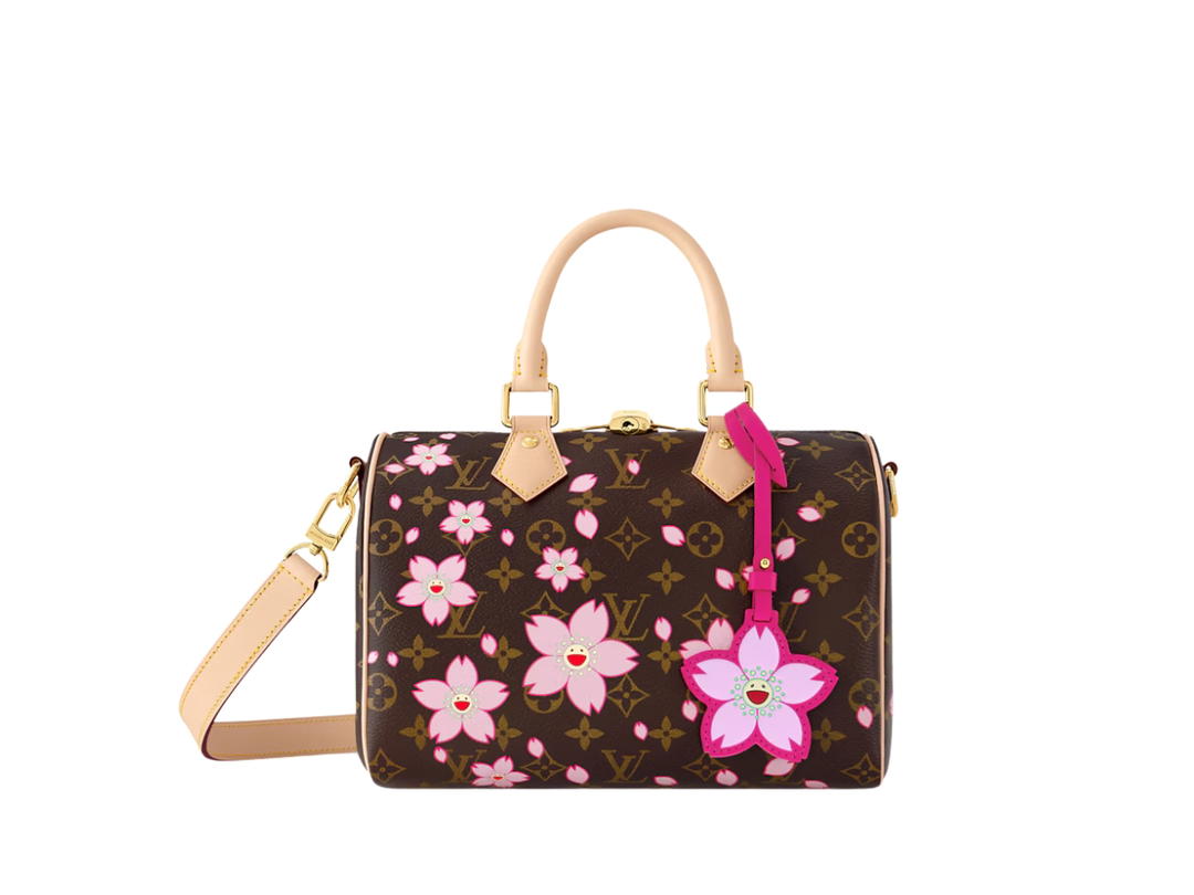 Louis Vuitton Louis Vuitton x Takashi Murakami Speedy Bandoulière 25 Bag In Cherry Blossom Monogram Canvas With Gold Hardware