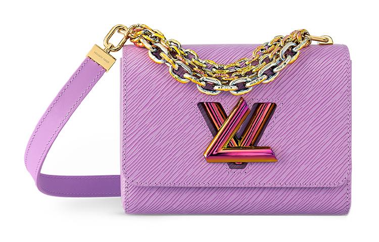 Louis Vuitton Louis Vuitton Twist Cow Leather With Leather Twisted Bag Portable Crossbody Bag Shoulder Bag Women's Purple