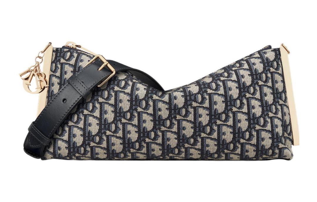 Dior Dior Oblique Print Embroidery Shoulder Bag Handbag Shoulder Bag Women's Blue