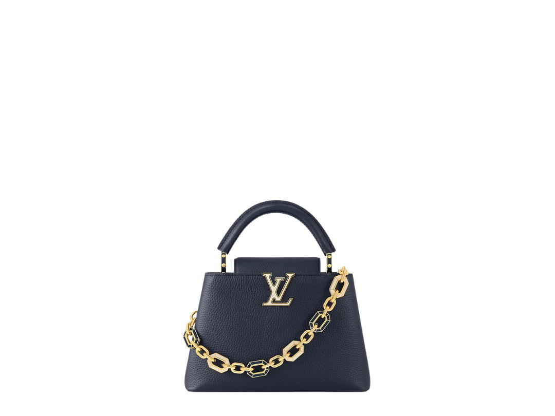 Louis Vuitton Louis Vuitton Capucines Bb In Navy Blue Taurillon Leather With Gold Hardware